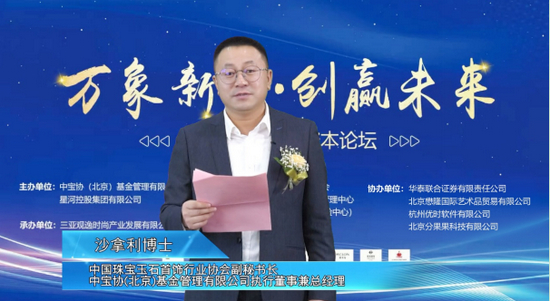 中国珠宝玉石首饰行业协会副秘书长、中宝协基金执行董事兼总经理沙拿利博士致辞