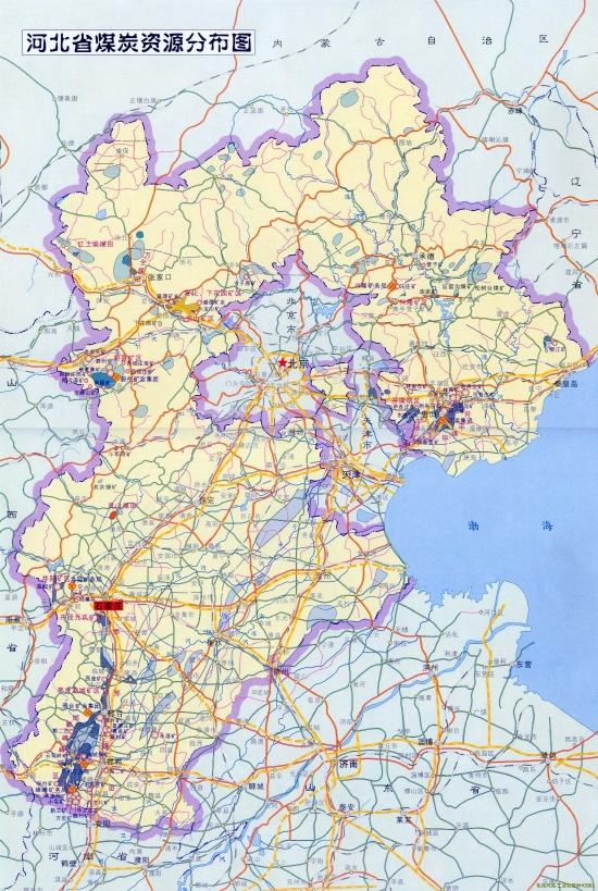 中国各省区煤炭资源分布图