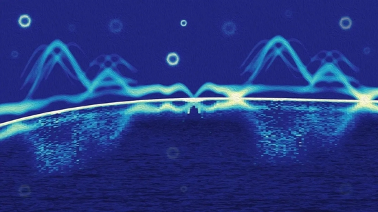 　　中子散射实验揭露了氯化铁中的自旋关联情况，提供了螺旋自旋液态存在的证据，图为艺术家绘制的概念图。