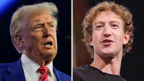 美国总统唐纳德・特朗普和元（Meta）首席执行官马克・扎克伯格。