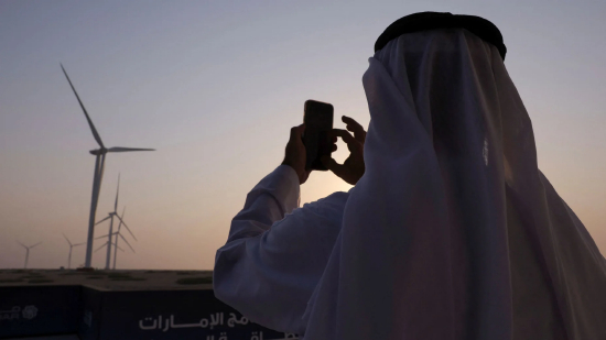 在阿拉伯联合酋长国阿布扎比的萨巴尼亚斯岛马斯达尔风力发电场