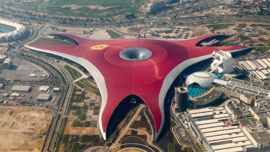 2023年12月2日，阿拉伯联合酋长国阿布扎比的法拉利世界建筑。