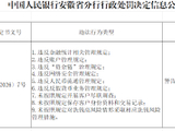 邮储银行安徽省分行被罚204.22万元：违反金融统计相关管理规定等