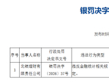 北银理财被罚190万元：违反金融统计相关规定
