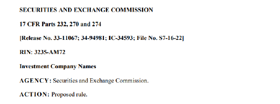 “名称规则”（Investment Company Names）