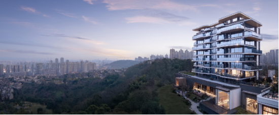 （重庆金茂璞印金开实景图）