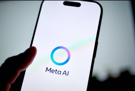 智能手机上的 Meta AI 标志。