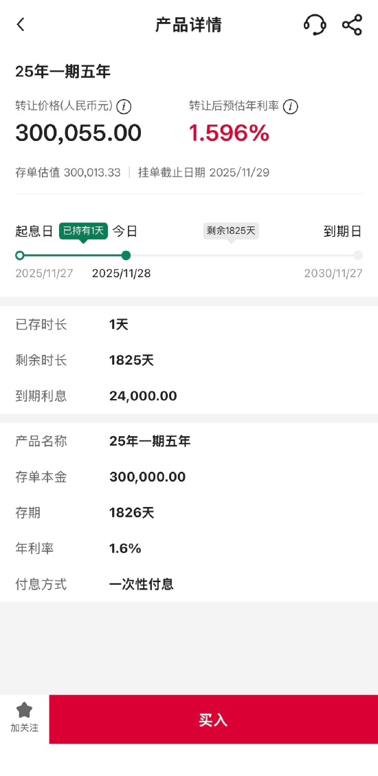 （中国银行大额存单转让列表中仍有少量5年期）