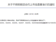 上期所公布不锈钢期货合约上市挂盘基准价