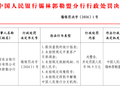 中国农行锡林郭勒分行被罚款98.9万元：提供虚假的统计报表等