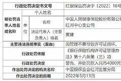 中国人民健康保险红河中心支公司被罚4000元：因管理不善导致许可证损坏