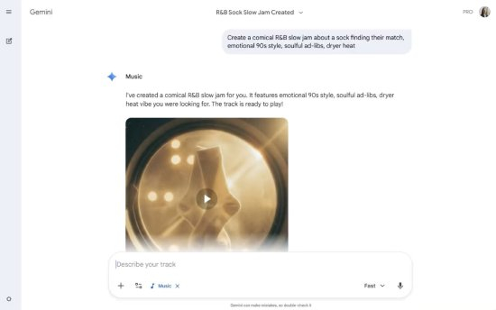 谷歌旗下Gemini AI助手可以根据用户提供的文本提示生成自定义音乐曲目