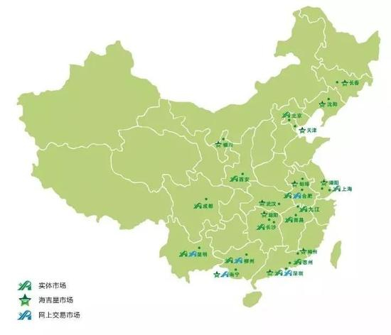 深圳市农产品股份有限公司全国布局地图。