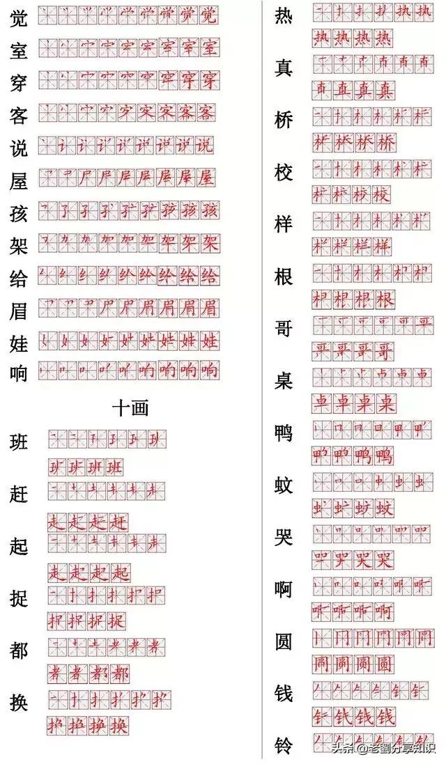 小学语文常用560个生字笔画笔顺表,强烈推荐!