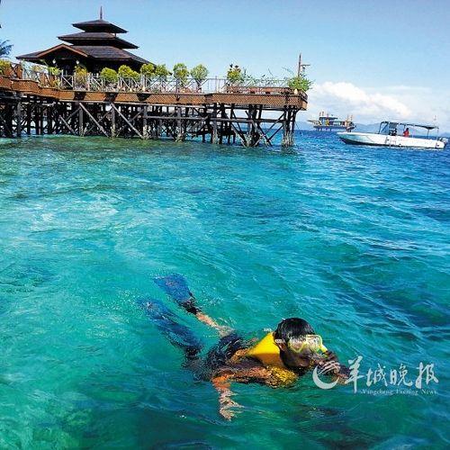 在仙本那的海域里浮潜是必做的项目