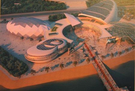 图片说明：金石国际旅游度假区项目影视产业园的会展区效果图
