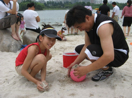 大宁灵石公园的白沙滩