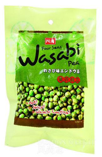 青芥辣豆：芥末口味的新鲜青豌豆制成，香脆可口。16.5元/袋。