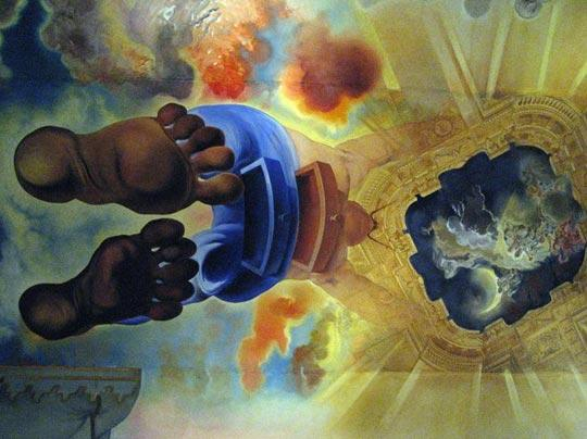 西班牙已故著名画家萨尔瓦多·达利为巴塞罗纳绘制了许多美丽图画。出现在达利美术馆的这幅壁画就是萨尔瓦多·达利的杰作。