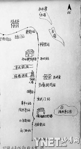 手绘地图(王鼎 摄)