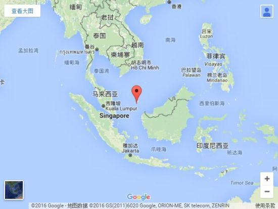 纳土纳群岛位置示意图