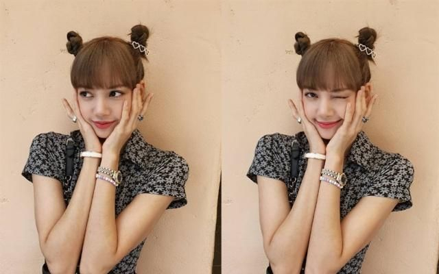 Lisa终于换发型,空气刘海双丸子头好可爱