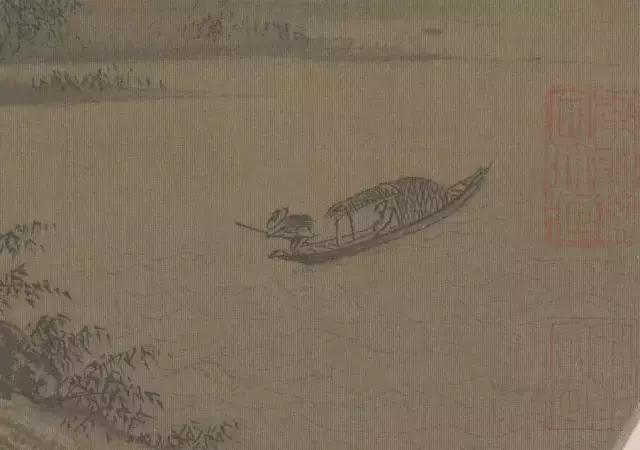 一叶扁舟,天水茫茫,越发比照人的渺小