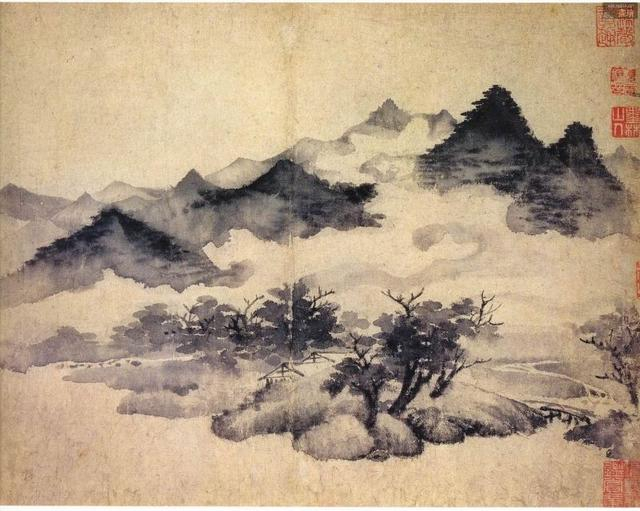 元 王蒙 溪山风雨图册十帧