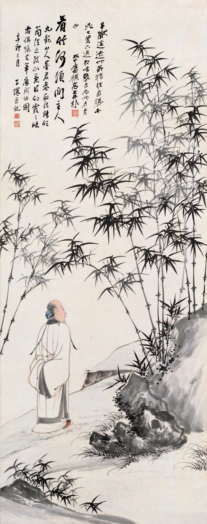 松风行吟——张大千《高士图》国画 欣赏