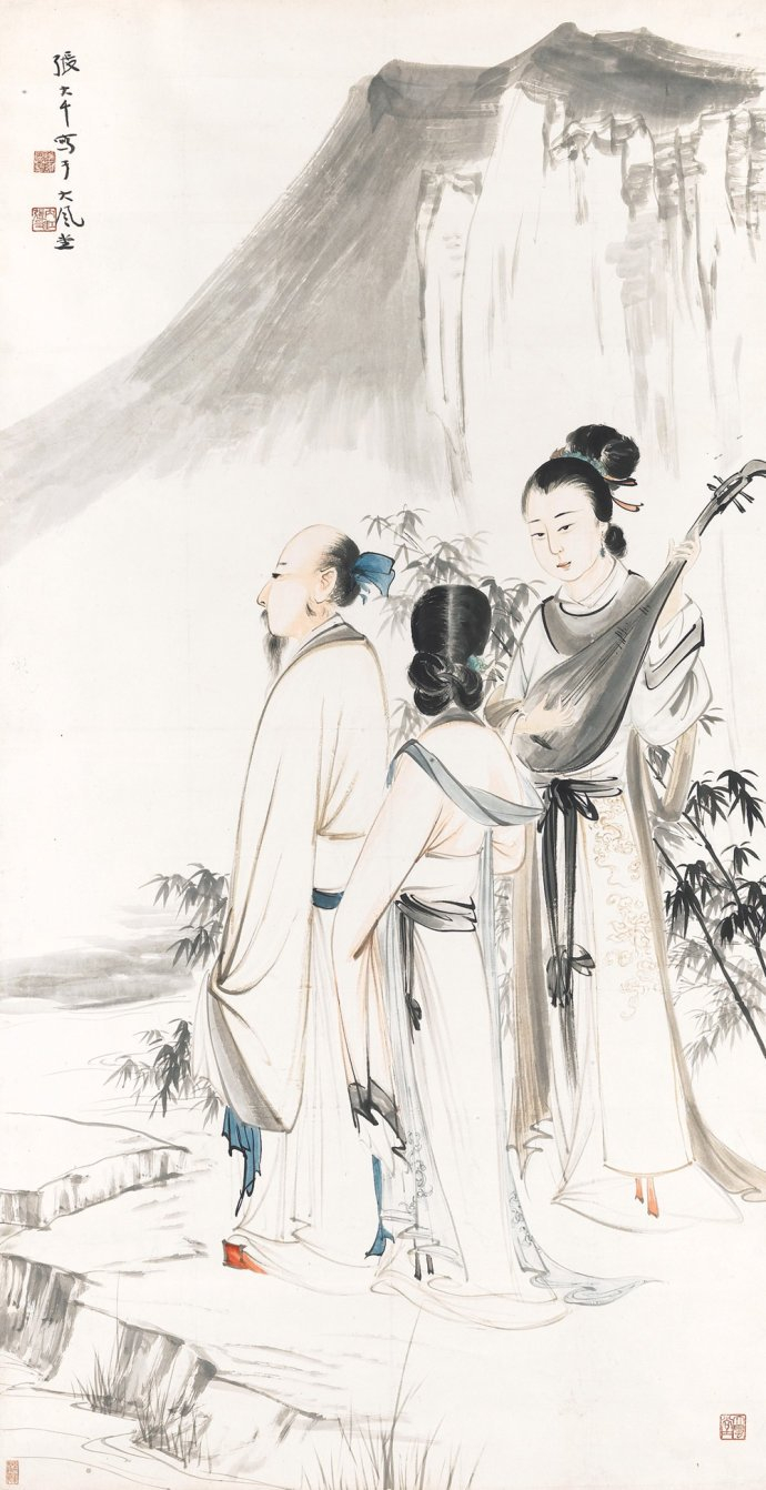 松风行吟——张大千《高士图》国画 欣赏