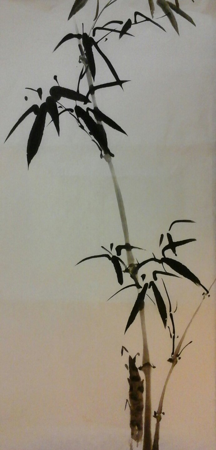 墨竹的写意画法，竹竿、出枝、人字叶、俯叶竹