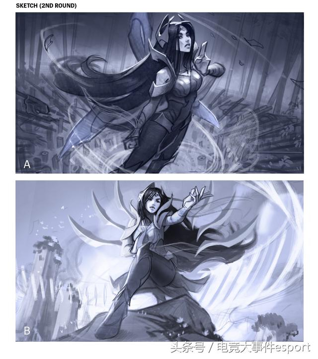 LOL新版刀妹插画师分享原画创作:她是位美丽而高傲英雄!!