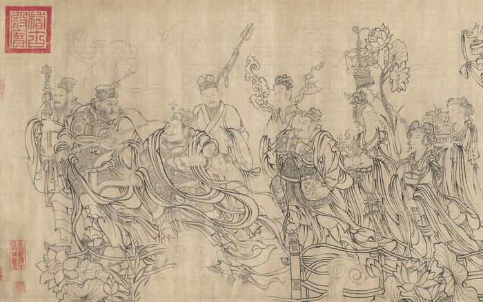 汉桥话画:武宗元《朝元仙仗图》宋代最高成就的白描作品|朝元仙仗图|武宗元|壁画|上清宫|宋真宗_新浪新闻