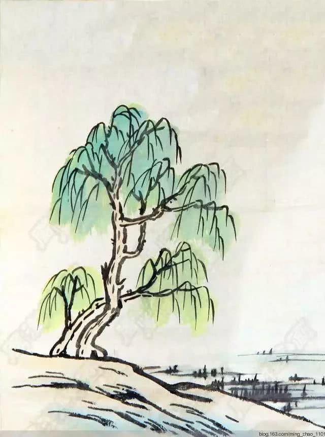 山水画技法:小树、丛树、树叶的画法