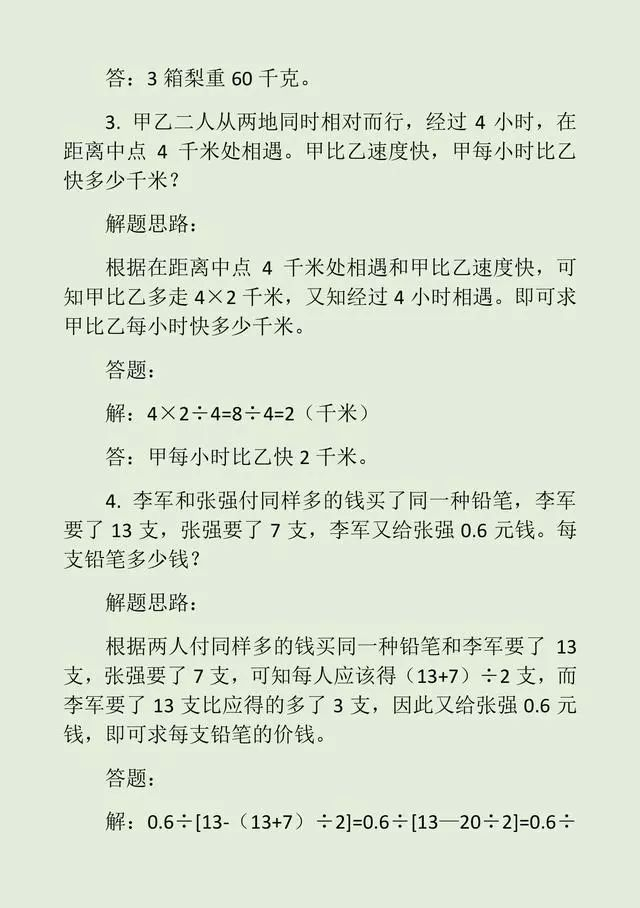 小学数学应用题4步走,轻松解出50道经典应用题