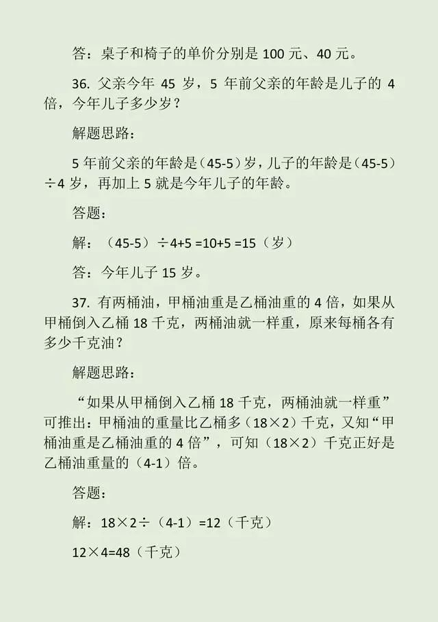小学数学应用题4步走,轻松解出50道经典应用题