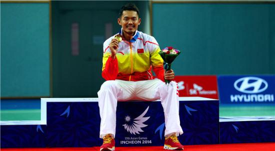 2014年亚运夺冠的林丹