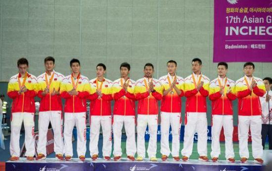 中国男团亚运获得银牌