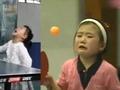 3岁女孩哭着打乒乓球精准接球 网友:打球是本能 哭是助兴