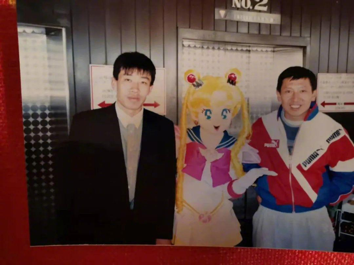 刘乐阳（右）与矫春本在日本