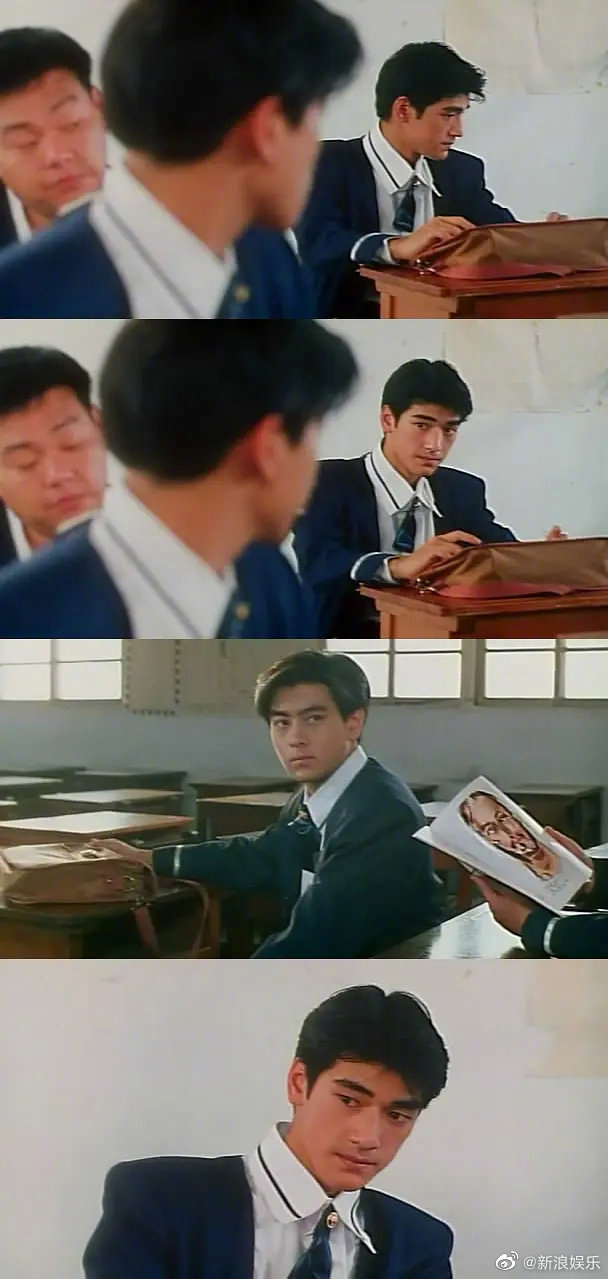 1995年《学校霸王》，金城武饰演“老鹰”戴冠英，棱角分明……|金城武|学校