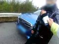 男子将车违停应急车道遛狗 民警上前查看现场教育