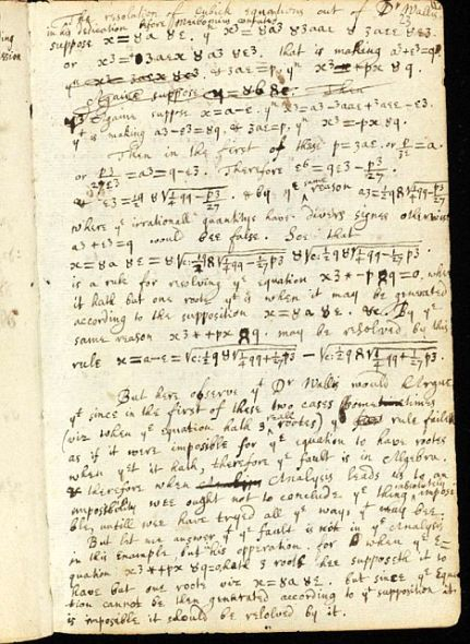 　　牛顿在1664 至1665年在大学求学时使用的笔记本，内容包括他对数学和几何学的理解，揭示出约翰-沃利斯和勒奈-笛卡儿对他的影响