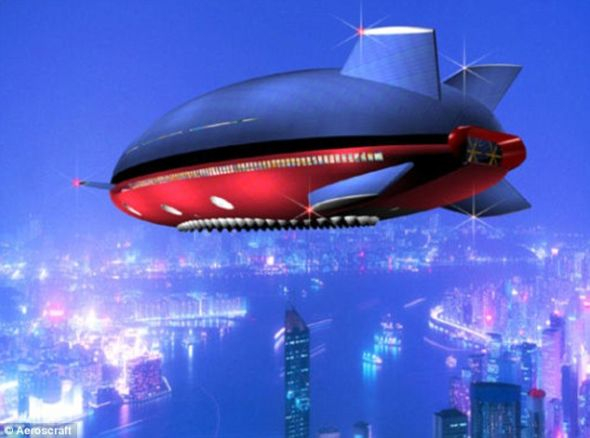 豪华飞艇Aeroscraft ML866，为乘客提供终极豪华飞行体验。