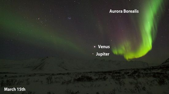 珍贵镜头：3月15日，金星和木星进入最近点。