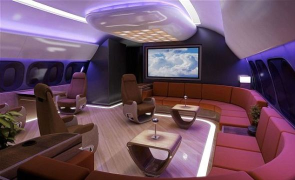 “梦想客机”内的豪华休闲区