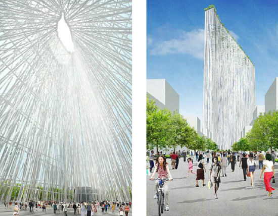 　　数百根钢梁直插云霄，同时允许自然光进入，形成一个半露天空间。台湾塔周围将被公园环绕，供游客休闲娱乐