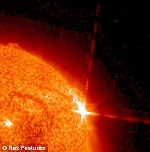 3月爆发的太阳耀斑。霍尔表示太阳耀斑是最令他恐惧的灾难之一