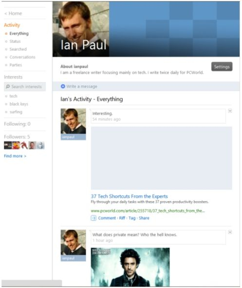 So.cl的个人资料页面