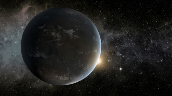 系外行星Kepler-62f示意图，这颗行星距离地球约1200光年